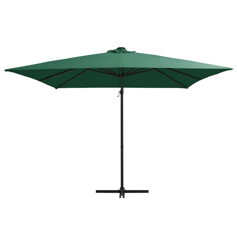 Load image into Gallery viewer, Vidaxl zweefparasol met led en stalen paal 250x250 cm groen