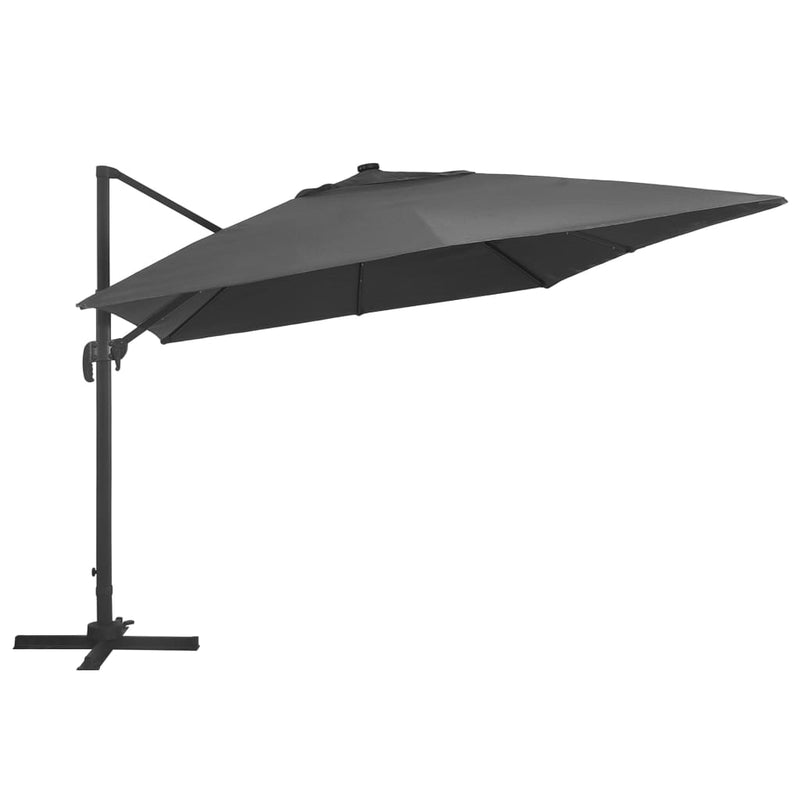 Load image into Gallery viewer, Vidaxl zweefparasol met led en aluminium paal 400x300 cm antraciet