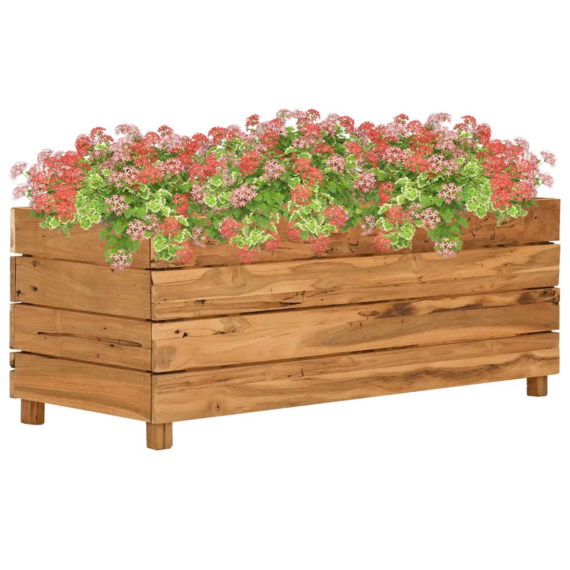 Load image into Gallery viewer, Vidaxl plantenbak verhoogd 100x40x38 cm gerecycled teakhout en staal