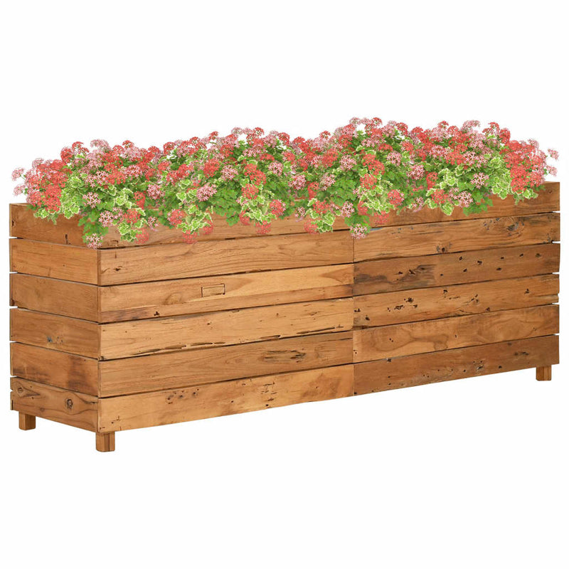Load image into Gallery viewer, Vidaxl plantenbak verhoogd 150x40x55 cm gerecycled teakhout en staal