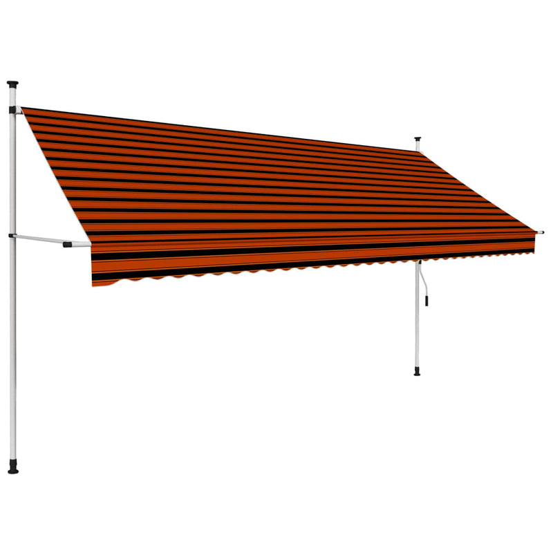 Load image into Gallery viewer, Vidaxl luifel handmatig uittrekbaar 350 cm oranje en bruin