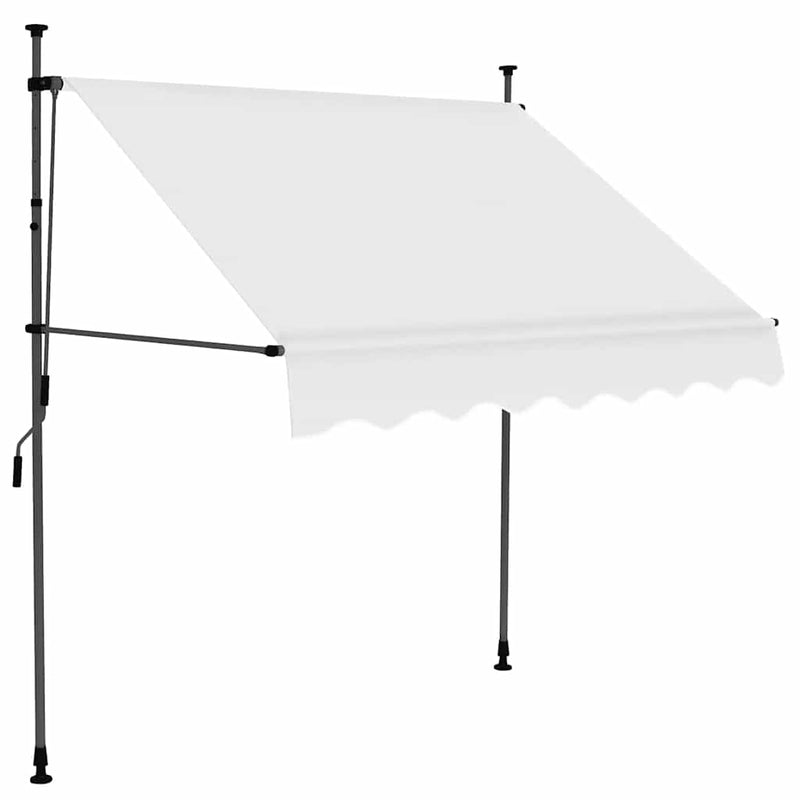 Load image into Gallery viewer, Vidaxl luifel handmatig uitschuifbaar met led 100 cm crèmekleurig