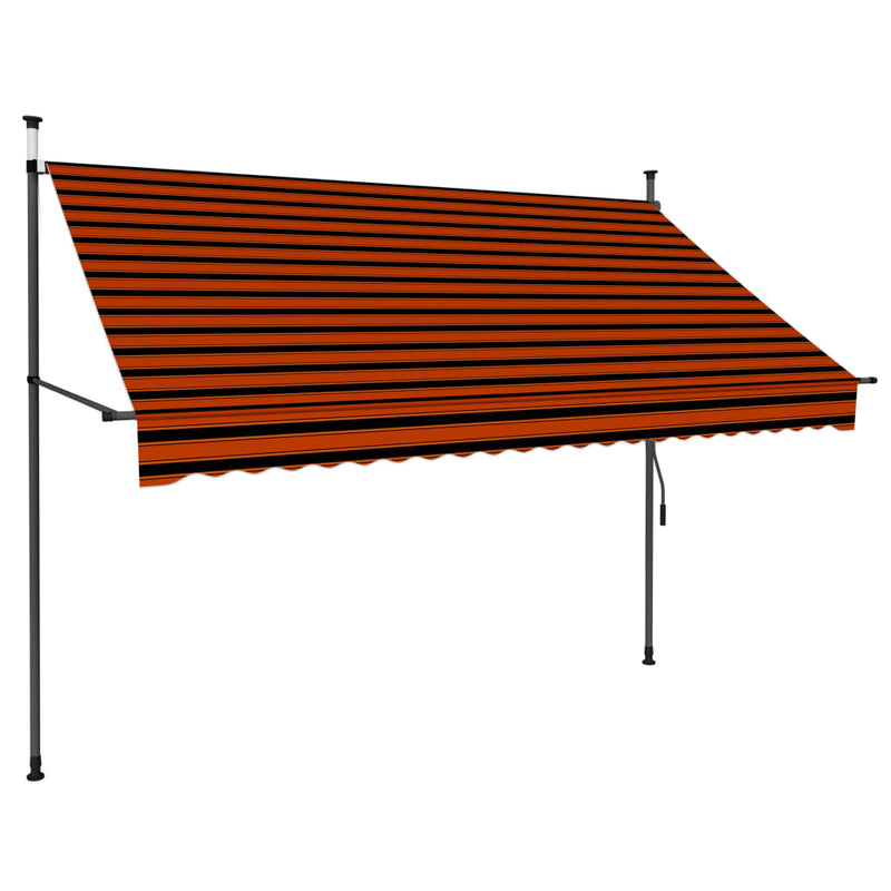 Load image into Gallery viewer, Vidaxl luifel handmatig uitschuifbaar met led 250 cm oranje en bruin