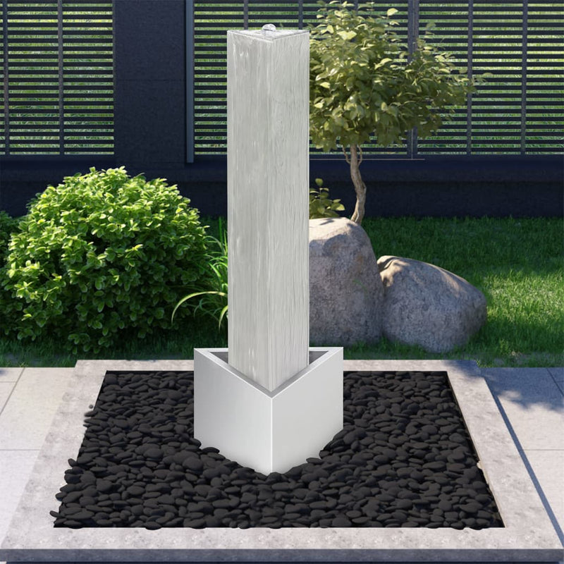 Load image into Gallery viewer, Vidaxl tuinfontein 37,7x32,6x110 cm roestvrij staal zilverkleurig