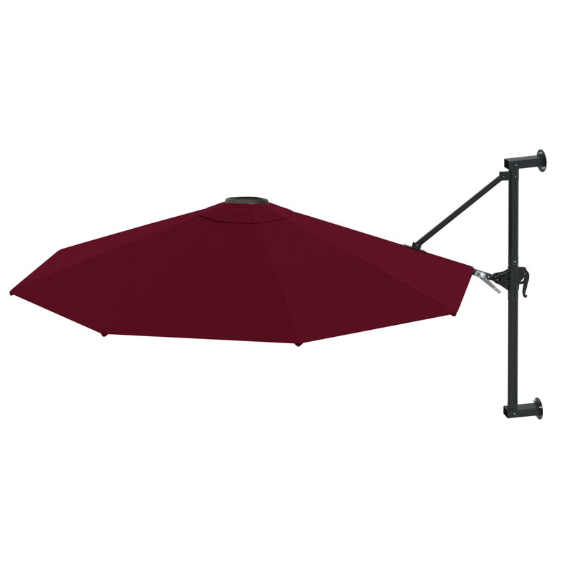 Afbeelding laden in galerijviewer, Vidaxl wandparasol met metalen paal 300 cm bordeauxrood