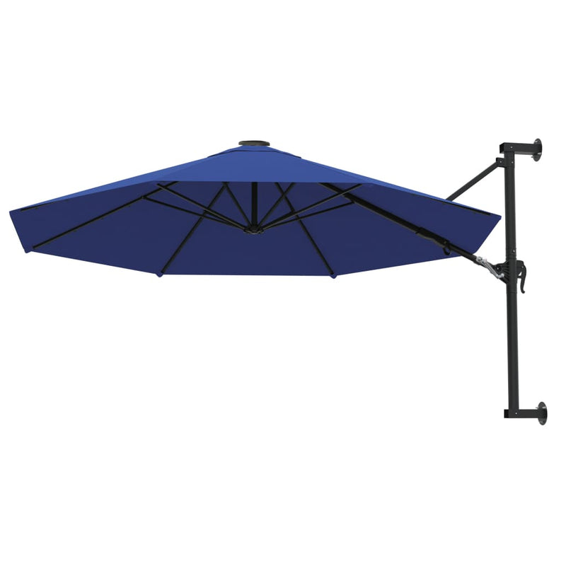 Afbeelding laden in galerijviewer, Vidaxl wandparasol met metalen paal 300 cm blauw