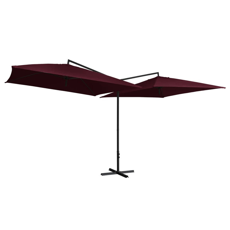 Load image into Gallery viewer, Vidaxl parasol dubbel met stalen paal 250x250 cm bordeauxrood