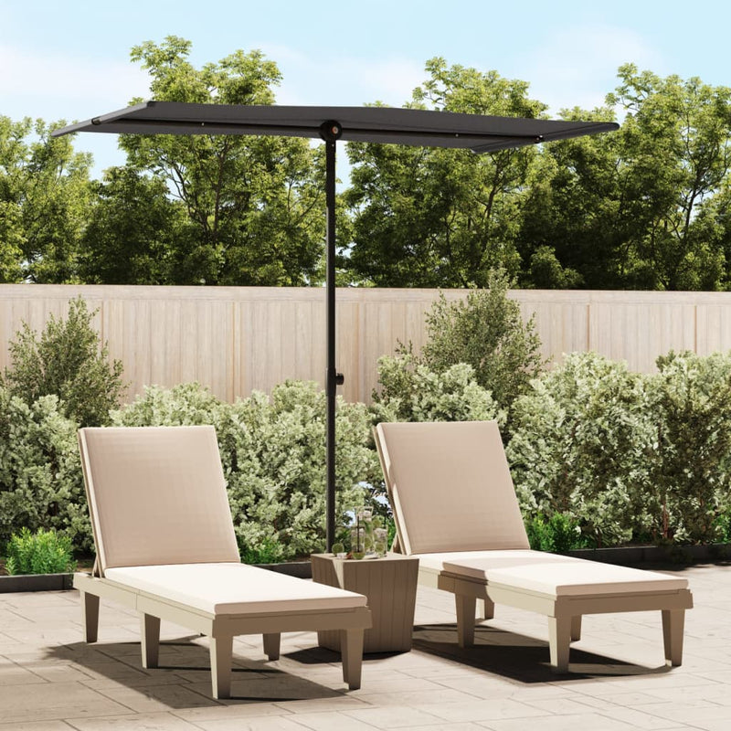 Afbeelding laden in galerijviewer, Vidaxl parasol met aluminium paal 180x110 cm antracietkleurig