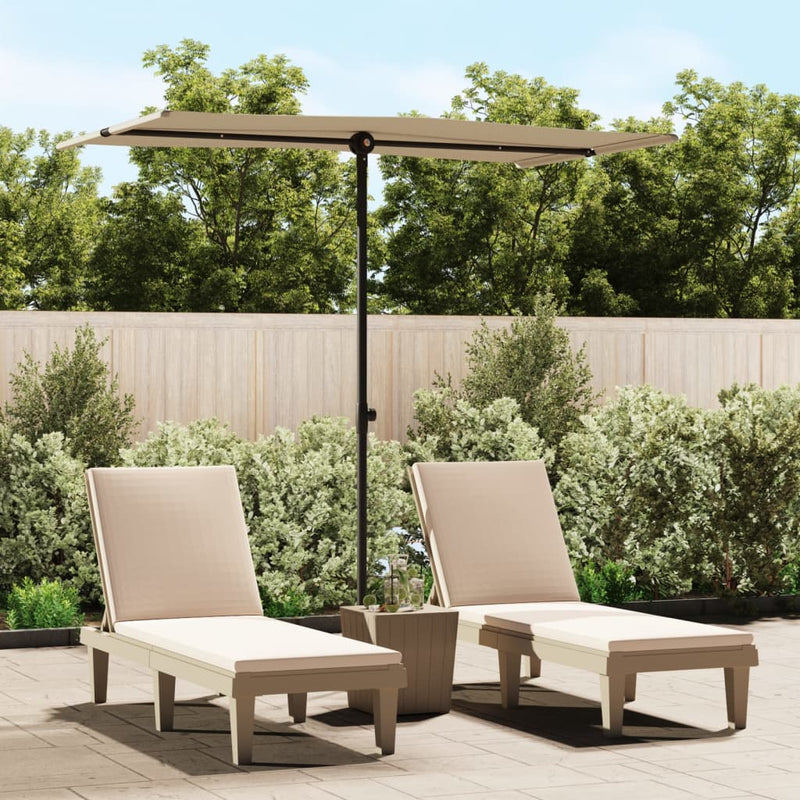 Chargez l'image dans la visionneuse de la galerie, Vidaxl parasol met aluminium paal 180x110 cm taupe