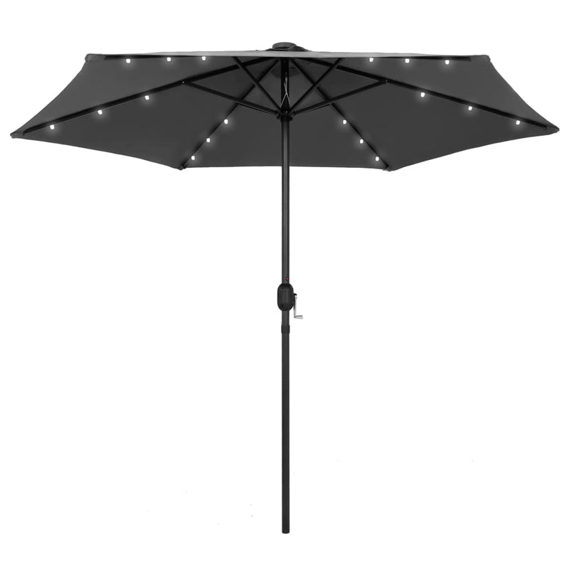 Load image into Gallery viewer, Vidaxl parasol met led-verlichting en aluminium paal 270 cm antraciet