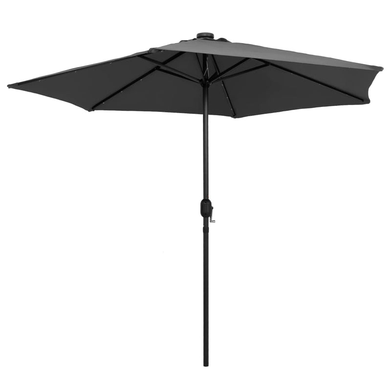 Load image into Gallery viewer, Vidaxl parasol met led-verlichting en aluminium paal 270 cm antraciet