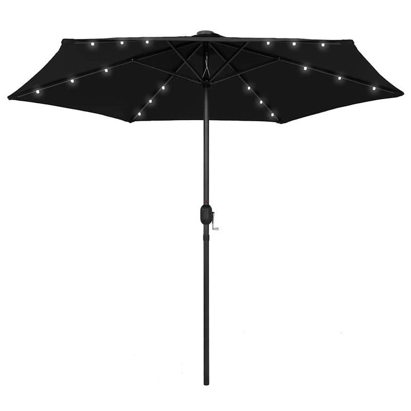 Chargez l'image dans la visionneuse de la galerie, Vidaxl parasol met led-verlichting en aluminium paal 270 cm zwart