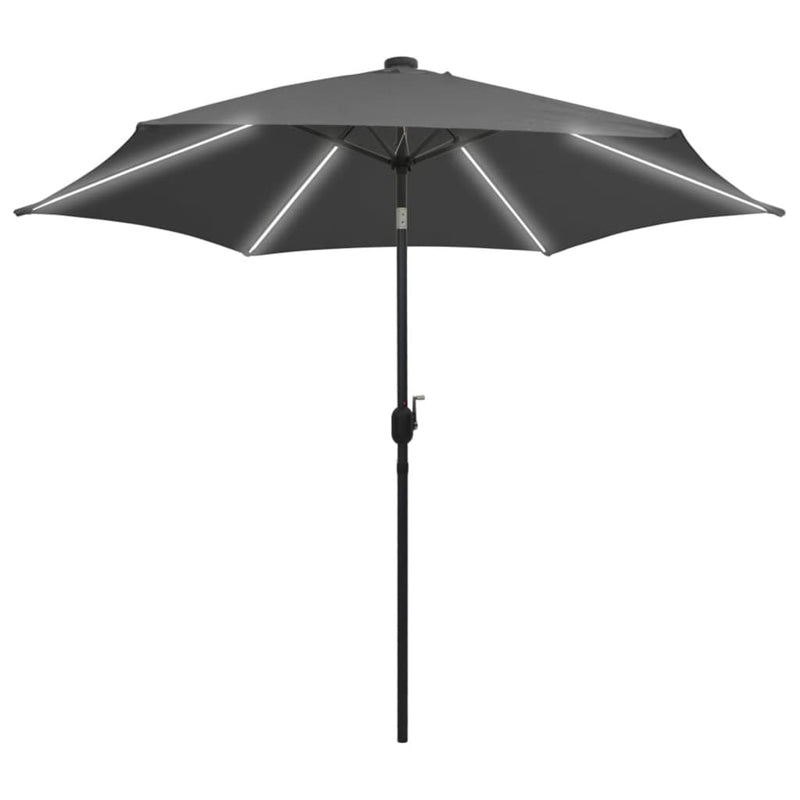 Chargez l'image dans la visionneuse de la galerie, Vidaxl parasol met led-verlichting en aluminium paal 300 cm antraciet