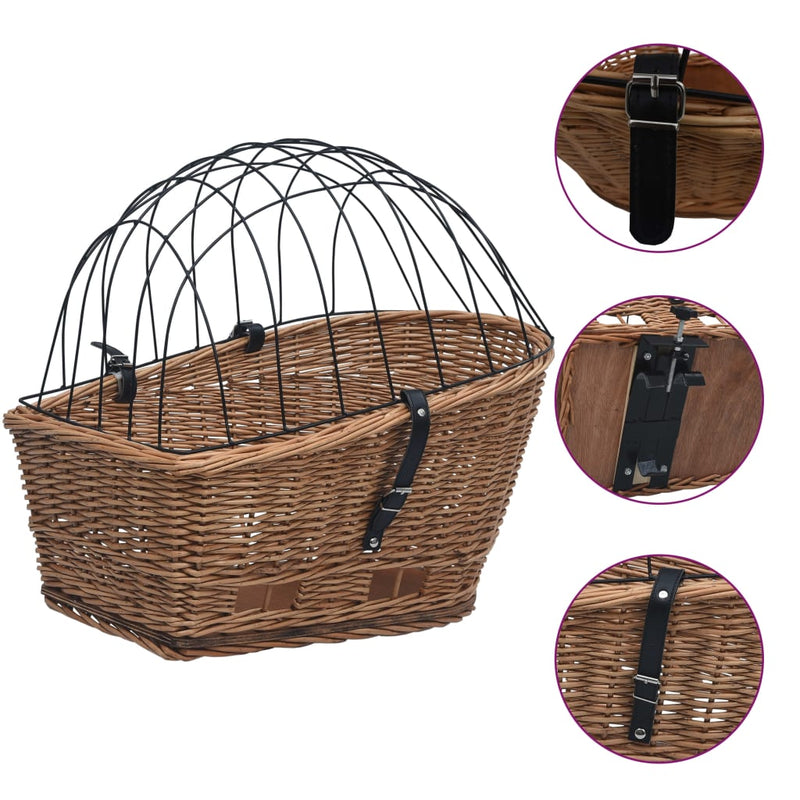 ギャラリービューアに画像をロードする, Vidaxl fietsmand voor bagagedrager 55x31x36 cm natuurlijk wilgen