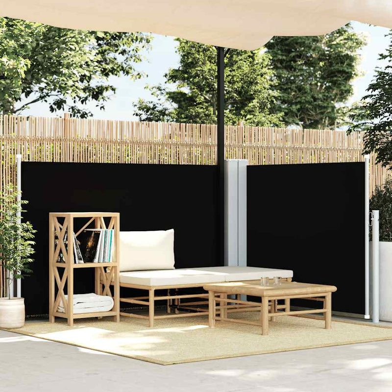 Load image into Gallery viewer, Vidaxl windscherm uittrekbaar 120x600 cm zwart