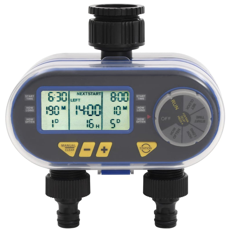 Load image into Gallery viewer, Vidaxl watertimer met dubbele uitgang automatisch digitaal