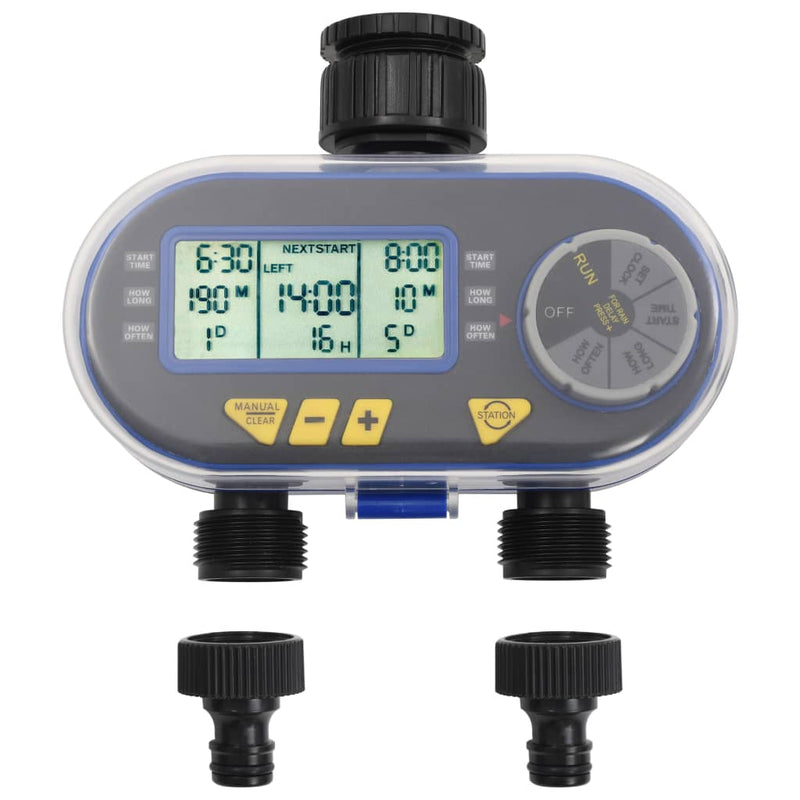 Load image into Gallery viewer, Vidaxl watertimer met dubbele uitgang automatisch digitaal