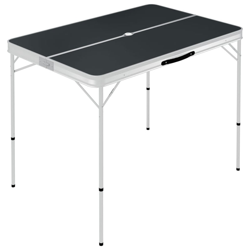Load image into Gallery viewer, VidaXL Campingtafel inklapbaar met 2 banken aluminium grijs