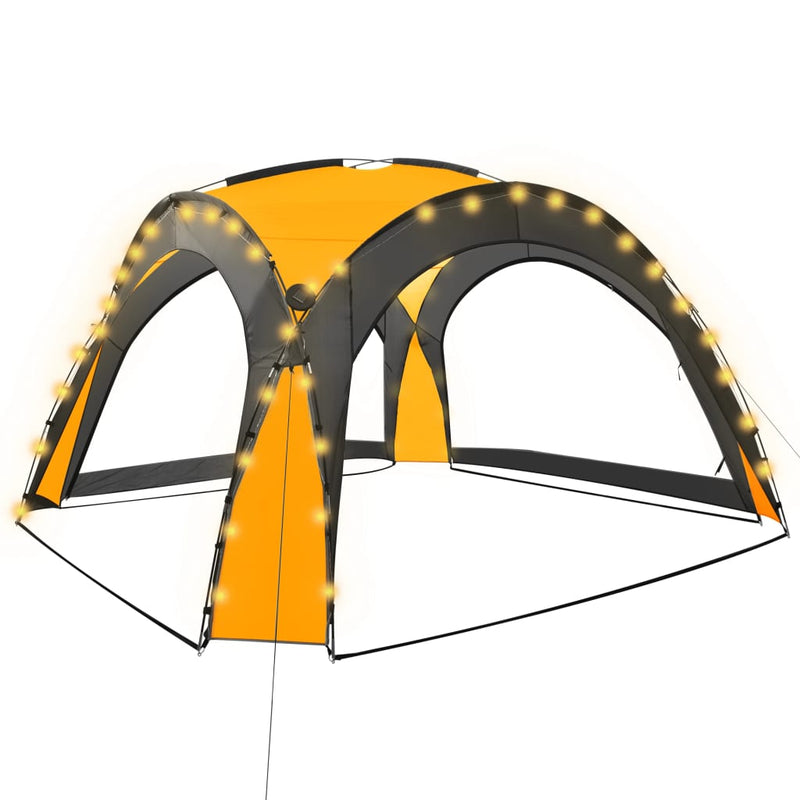 Load image into Gallery viewer, Vidaxl partytent met led en 4 zijwanden 3,6x3,6x2,3 m geel
