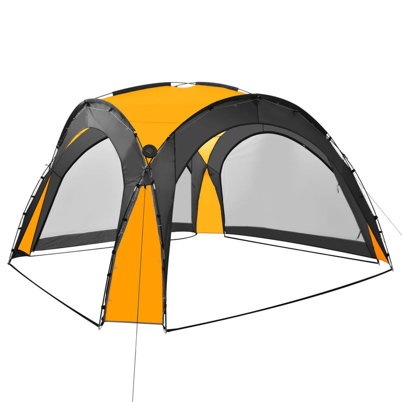 Load image into Gallery viewer, Vidaxl partytent met led en 4 zijwanden 3,6x3,6x2,3 m geel