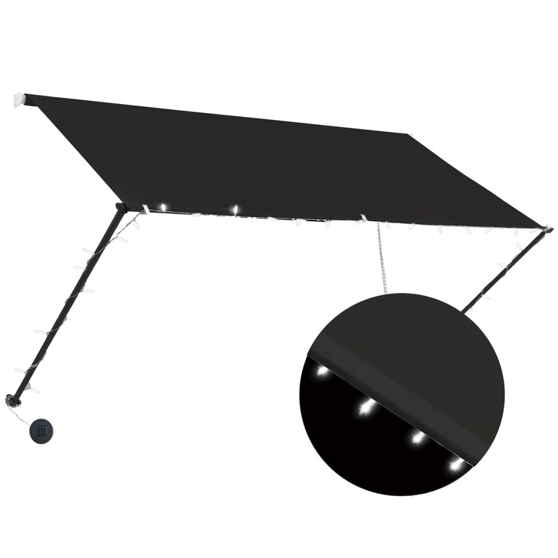 Load image into Gallery viewer, Vidaxl luifel uittrekbaar met led 250x150 cm antraciet