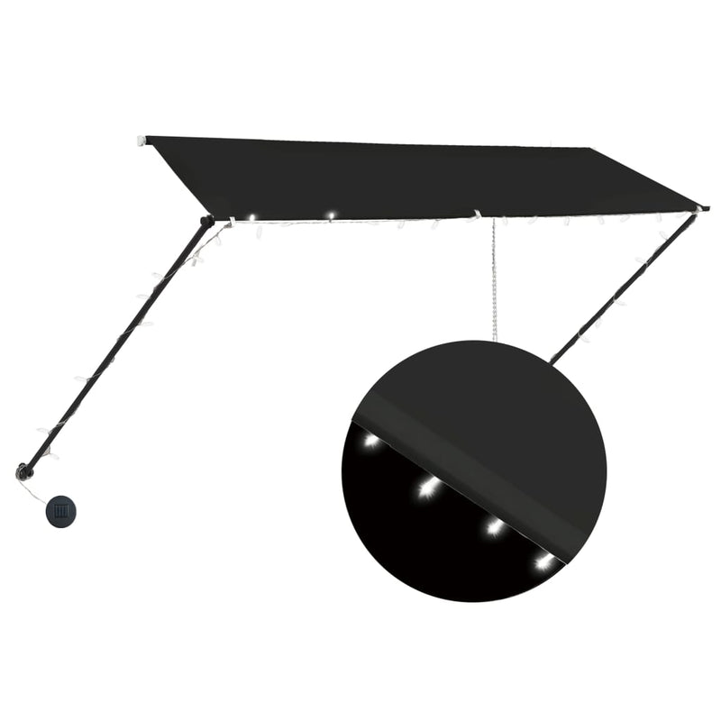 Load image into Gallery viewer, Vidaxl luifel uittrekbaar met led 300x150 cm antraciet