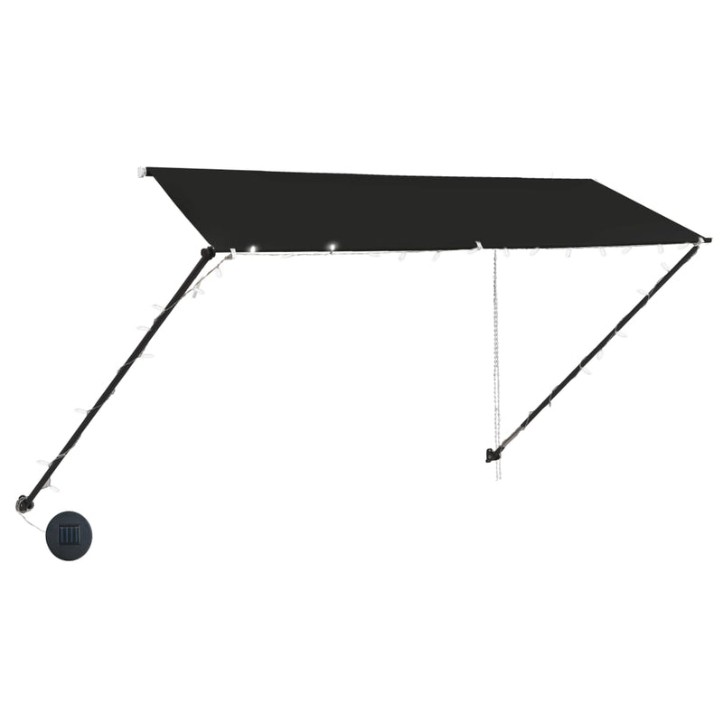 Load image into Gallery viewer, Vidaxl luifel uittrekbaar met led 350x150 cm antraciet