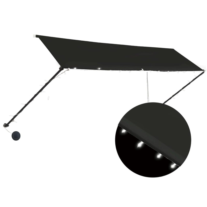 Load image into Gallery viewer, Vidaxl luifel uittrekbaar met led 400x150 cm antraciet