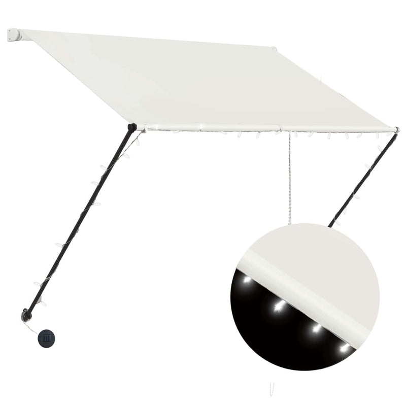 Load image into Gallery viewer, VidaXL Luifel uittrekbaar met LED 200x150 cm crème
