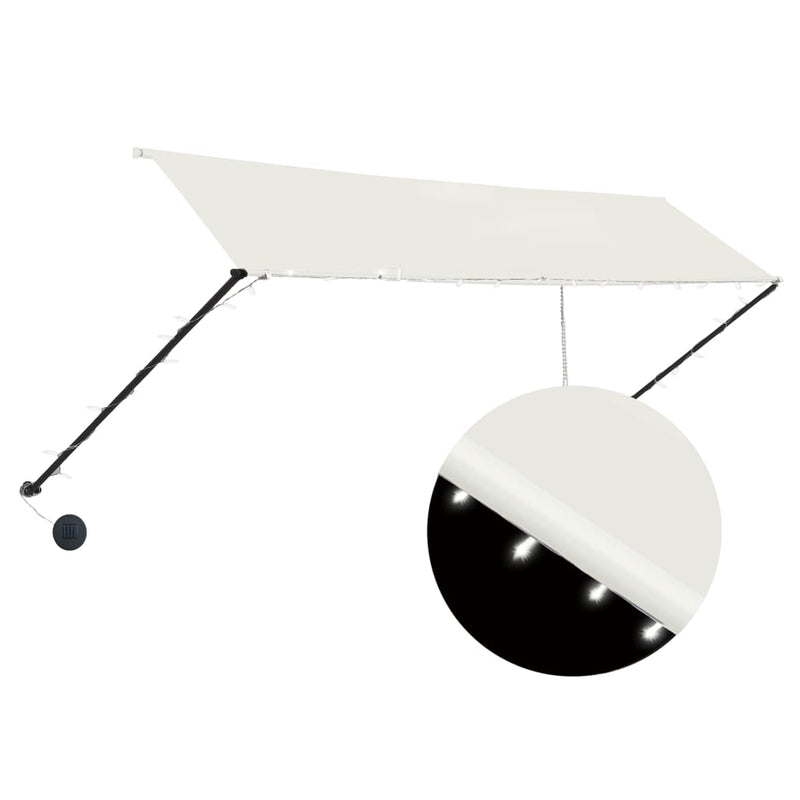 Load image into Gallery viewer, Vidaxl luifel uittrekbaar met led 350x150 cm crème