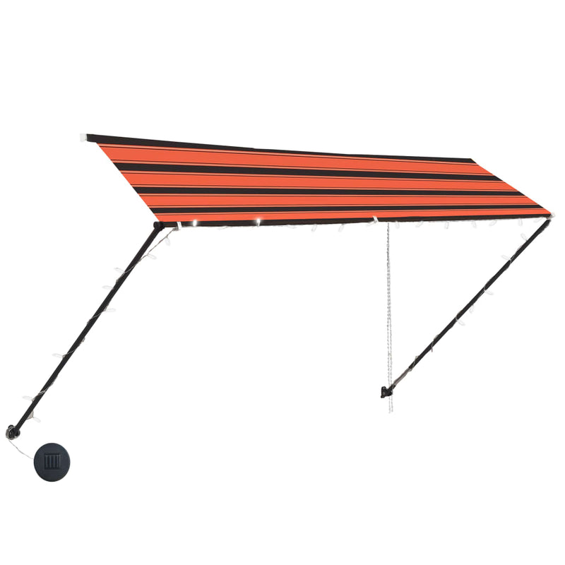 Load image into Gallery viewer, Vidaxl luifel uittrekbaar met led 300x150 cm oranje en bruin