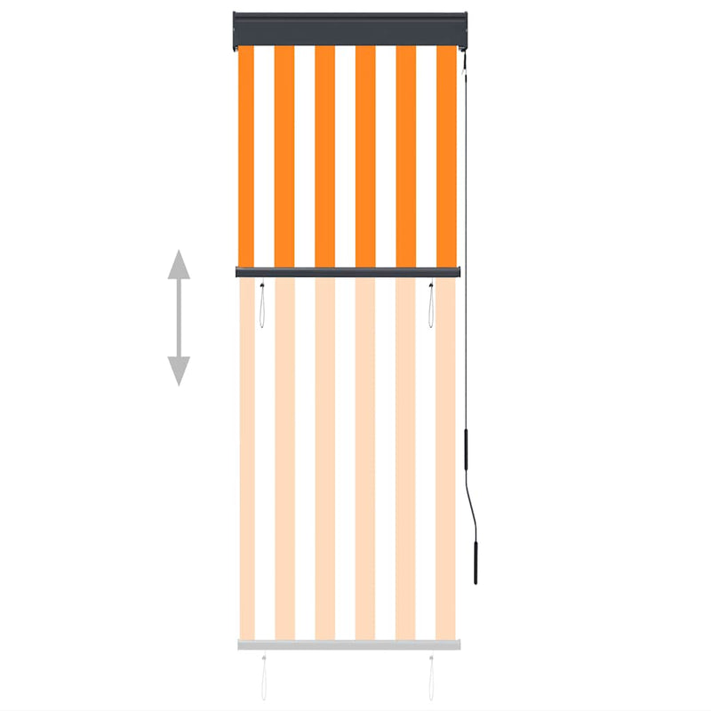 Load image into Gallery viewer, Vidaxl rolgordijn voor buiten 60x250 cm wit en oranje