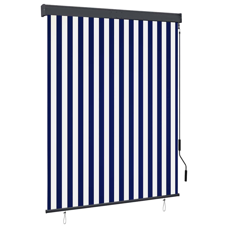 Laden Sie das Bild in Galerie -Viewer, Vidaxl rolgordijn voor buiten 140x250 cm blauw en wit