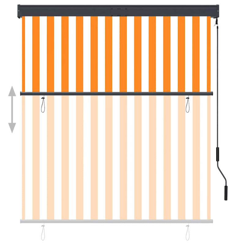 Cargue la imagen en el visor de la galería, Vidaxl rolgordijn voor buiten 140x250 cm wit en oranje