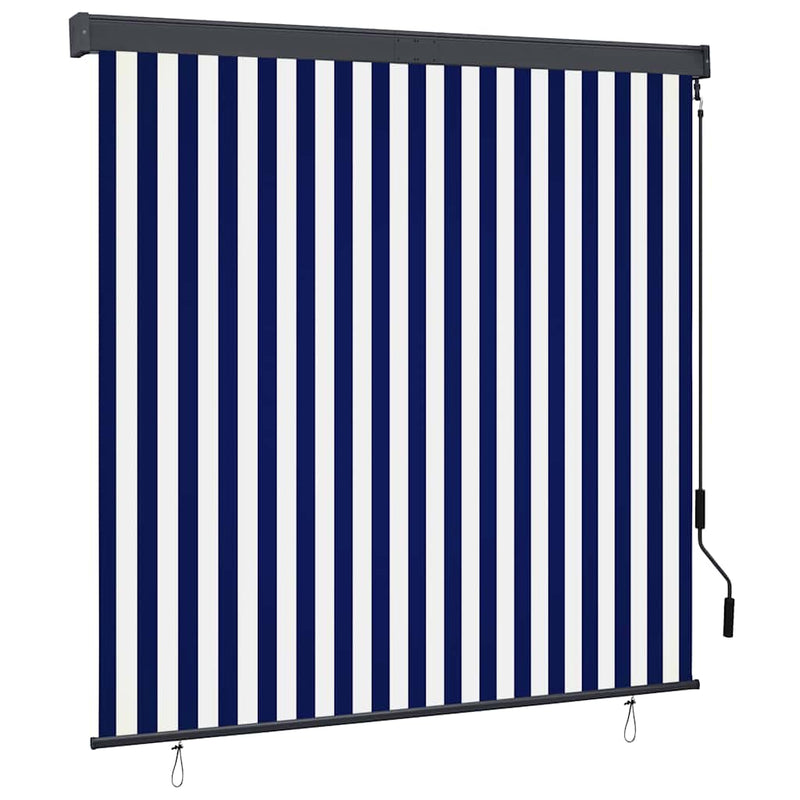 Laden Sie das Bild in Galerie -Viewer, Vidaxl rolgordijn voor buiten 160x250 cm blauw en wit