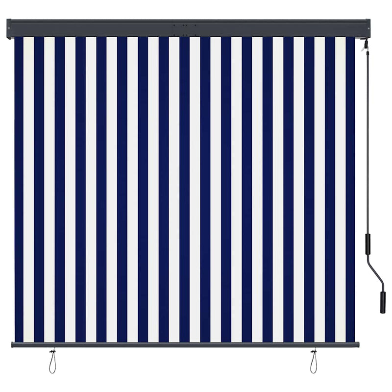 Laden Sie das Bild in Galerie -Viewer, Vidaxl rolgordijn voor buiten 160x250 cm blauw en wit