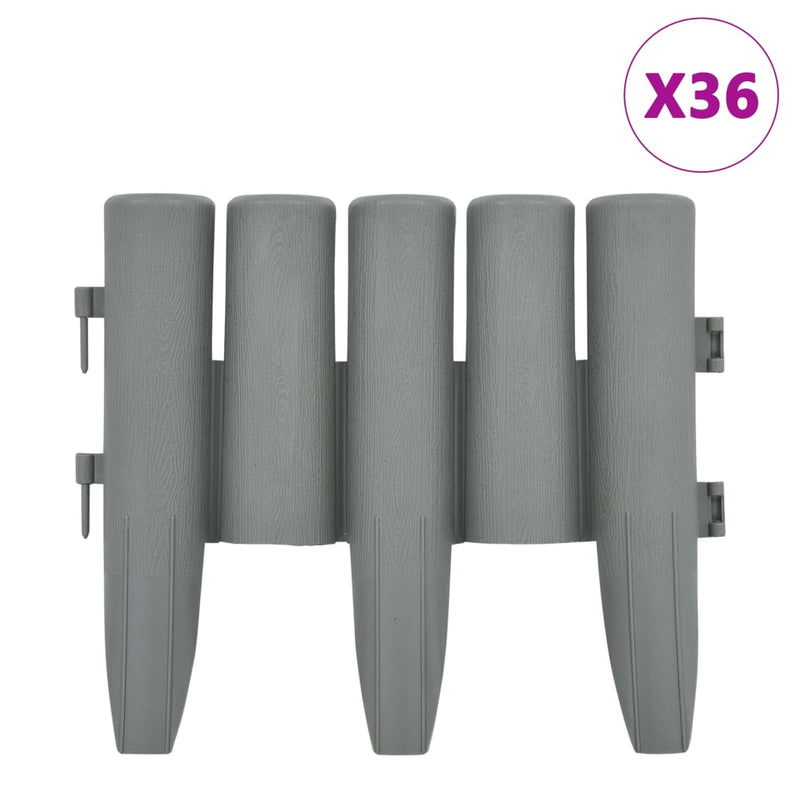 Load image into Gallery viewer, Vidaxl gazonranden 36 st 10 m pp grijs
