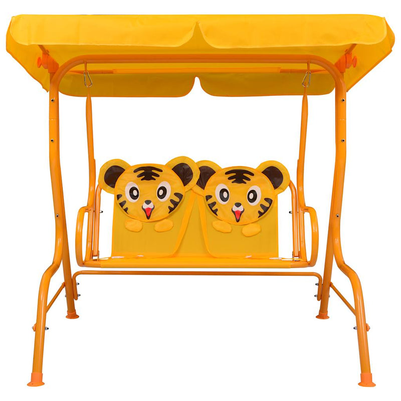 Load image into Gallery viewer, Vidaxl kinderschommelbank 115x75x110 cm stof geel