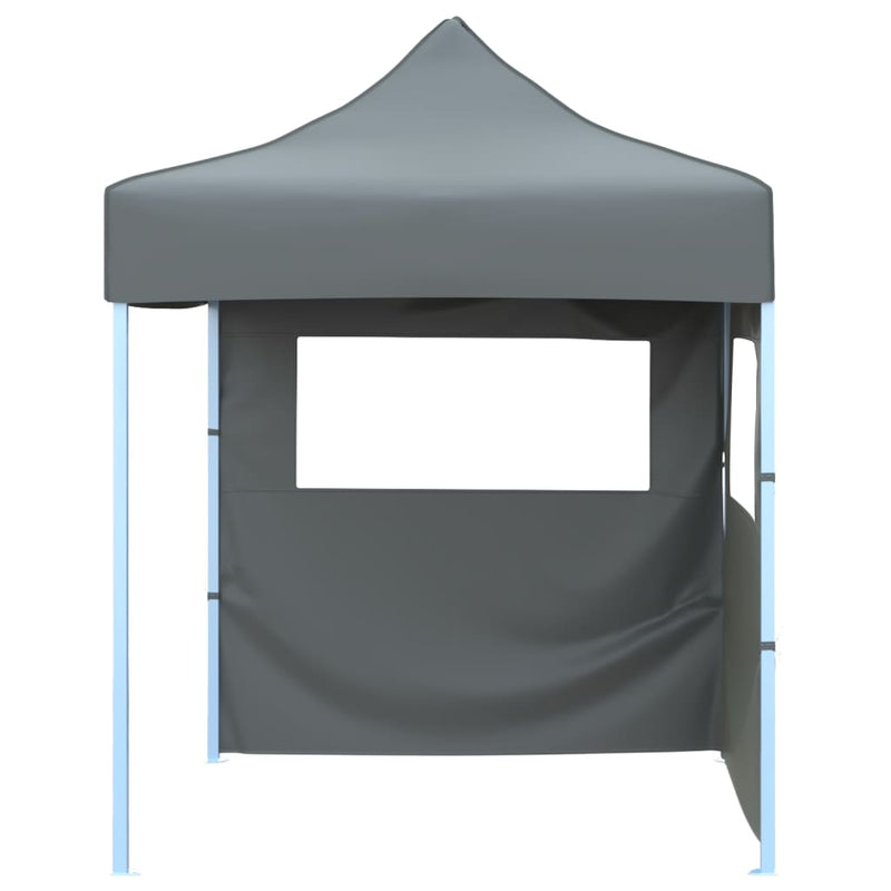 Load image into Gallery viewer, Vidaxl partytent met 2 zijwanden inklapbaar 2x2 m staal antraciet