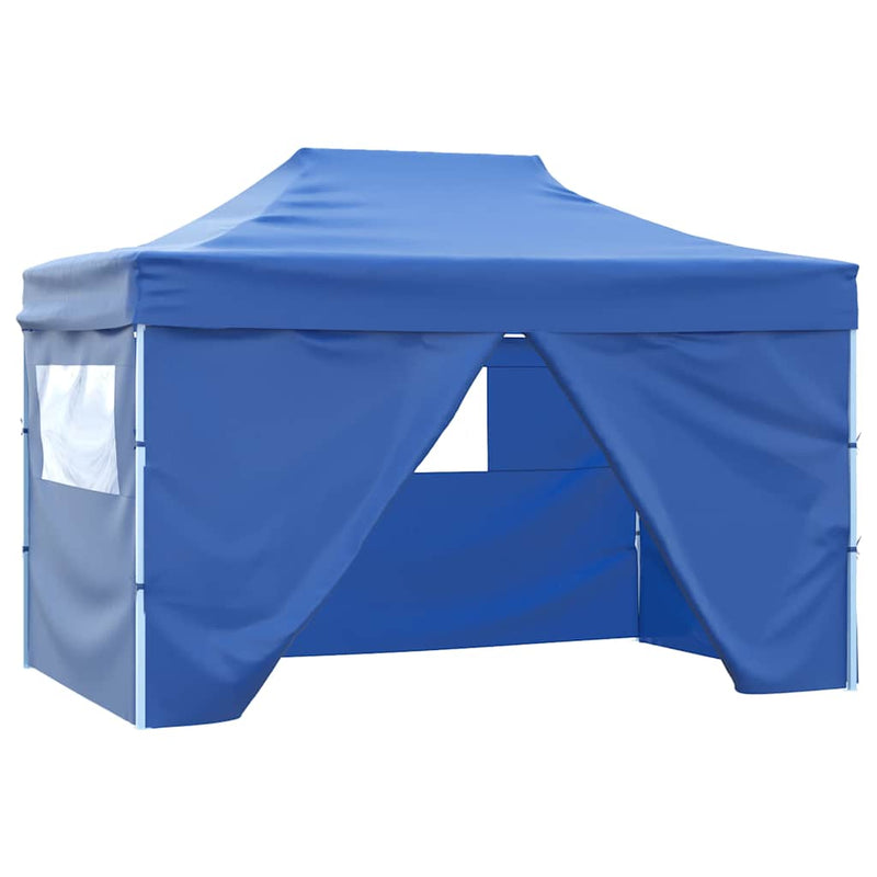 Load image into Gallery viewer, Vidaxl partytent met 4 zijwanden inklapbaar 3x4 m staal blauw
