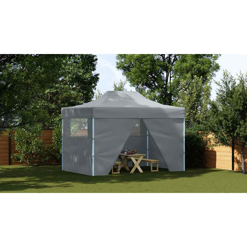 Load image into Gallery viewer, Vidaxl partytent met 4 zijwanden inklapbaar 3x4 m staal antraciet