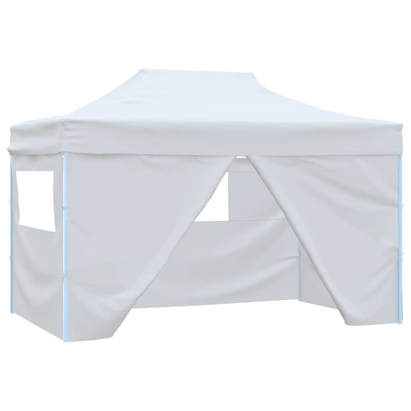 Load image into Gallery viewer, Vidaxl partytent met 4 zijwanden inklapbaar 280x410x315 cm staal wit