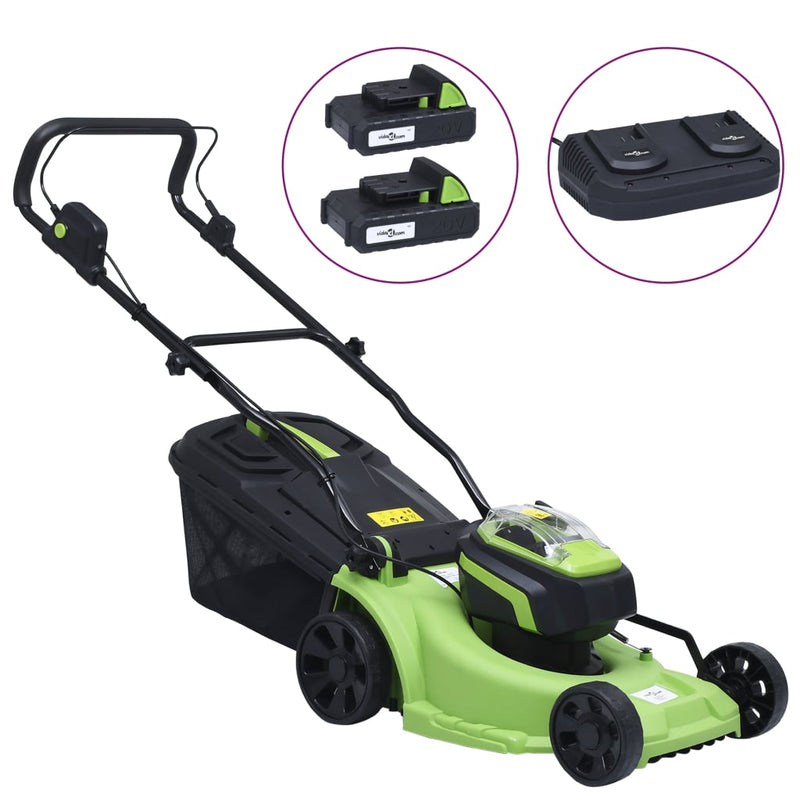 Load image into Gallery viewer, Vidaxl accugrasmaaier met 2 accu's 20 v 2000 mah li-ion
