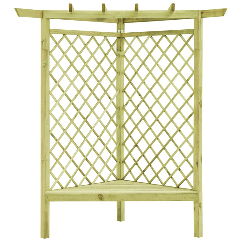 Load image into Gallery viewer, VidaXL Hoekpergola met zitting 130x130x197 cm geïmpregneerd grenenhout