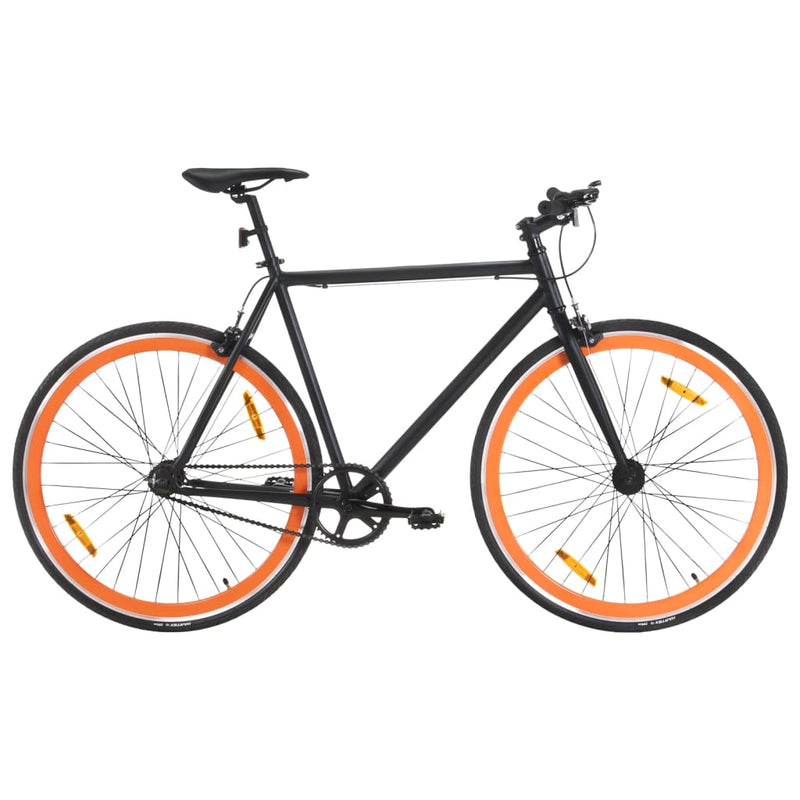 Load image into Gallery viewer, Vidaxl fiets met vaste versnelling 700 c 51 cm zwart en oranje