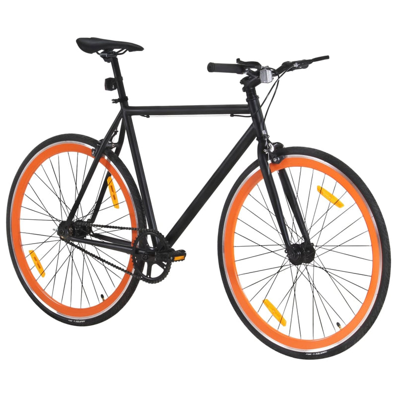 Load image into Gallery viewer, Vidaxl fiets met vaste versnelling 700 c 59 cm zwart en oranje