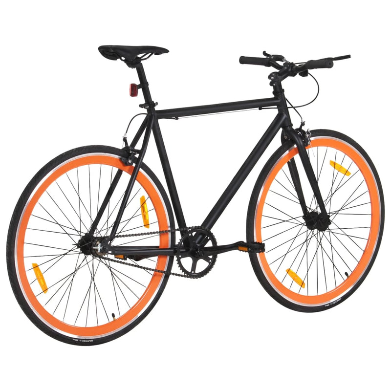 Load image into Gallery viewer, Vidaxl fiets met vaste versnelling 700 c 59 cm zwart en oranje