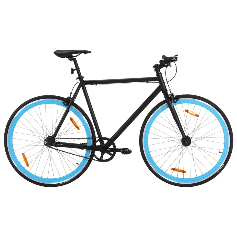 Load image into Gallery viewer, Vidaxl fiets met vaste versnelling 700 c 55 cm zwart en blauw