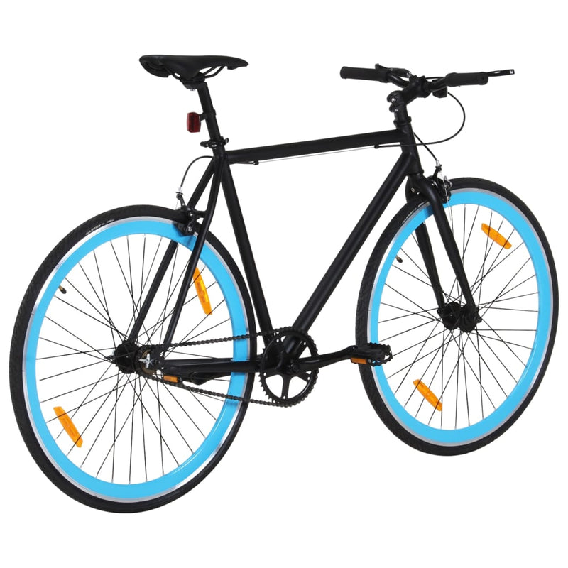 Load image into Gallery viewer, Vidaxl fiets met vaste versnelling 700 c 55 cm zwart en blauw