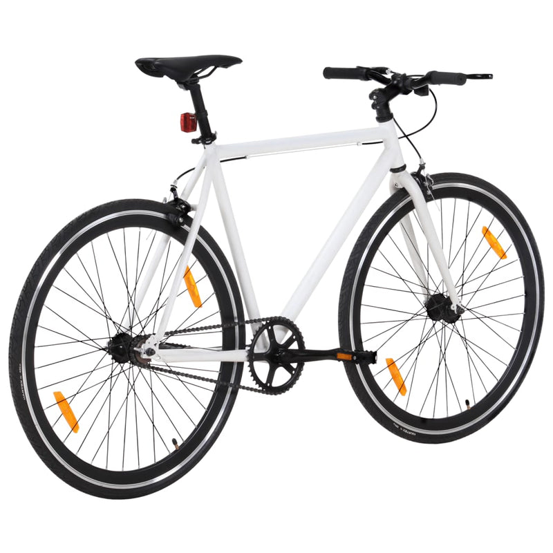 Load image into Gallery viewer, Vidaxl fiets met vaste versnelling 700 c 55 cm wit en zwart